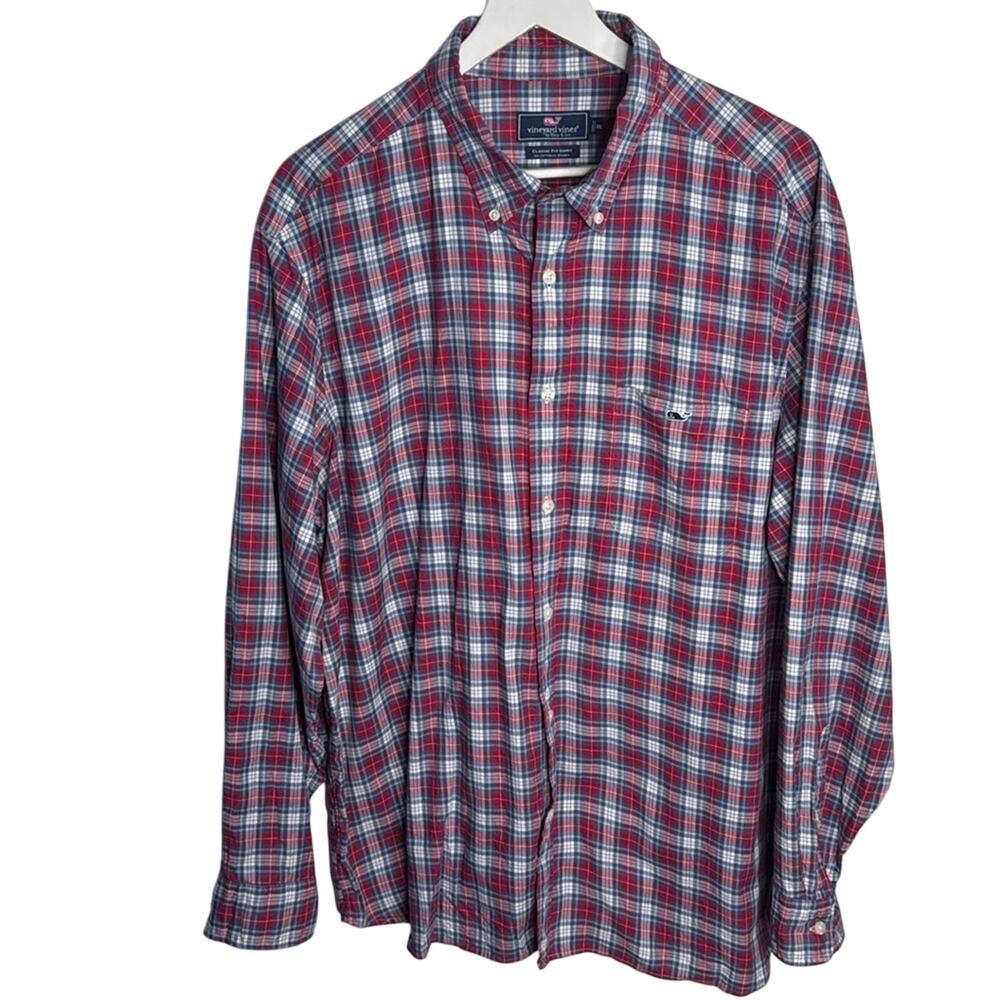 Vineyard Vines Men’s Stretch Cotton Twill Plaid Button-down Shirt M-169 Sz XXL